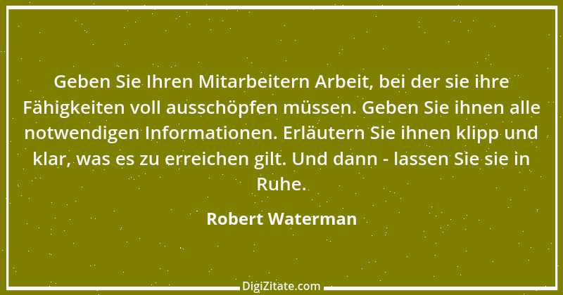 Zitat von Robert Waterman 3