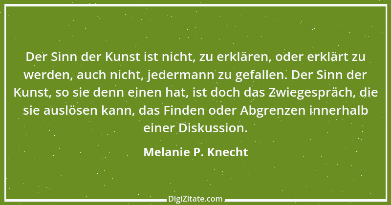 Zitat von Melanie P. Knecht 1