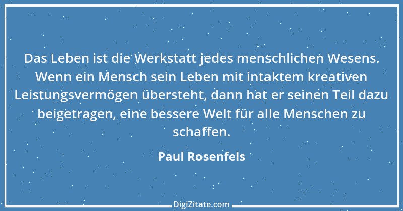 Zitat von Paul Rosenfels 1