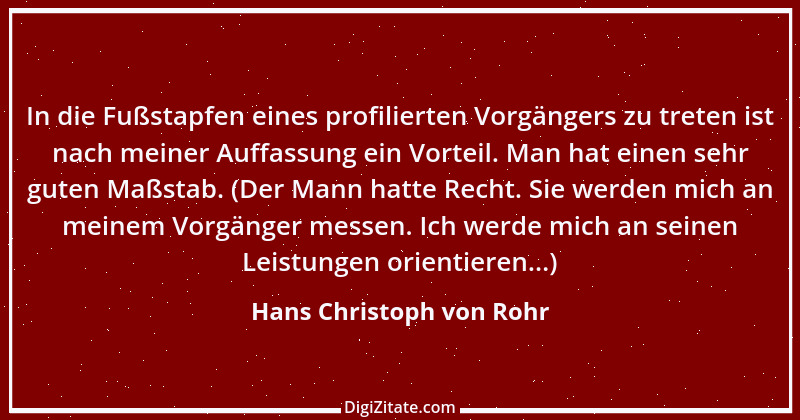 Zitat von Hans Christoph von Rohr 1