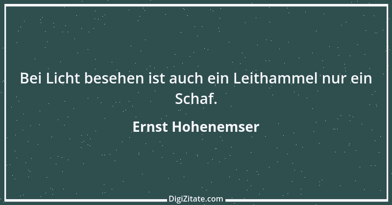 Zitat von Ernst Hohenemser 1