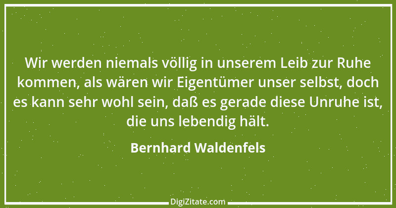 Zitat von Bernhard Waldenfels 1