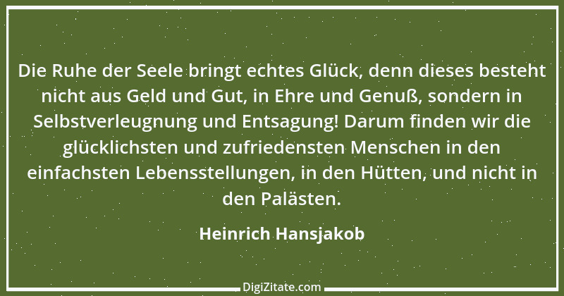 Zitat von Heinrich Hansjakob 1