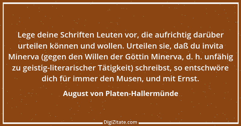 Zitat von August von Platen-Hallermünde 42