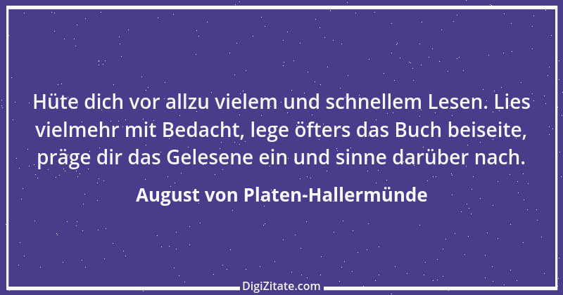 Zitat von August von Platen-Hallermünde 62