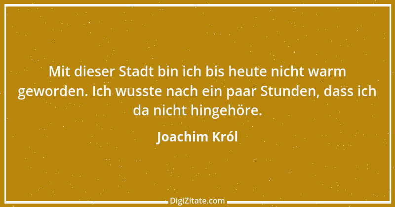 Zitat von Joachim Król 1