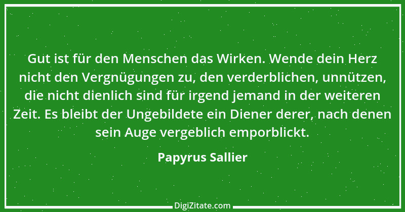 Zitat von Papyrus Sallier 1