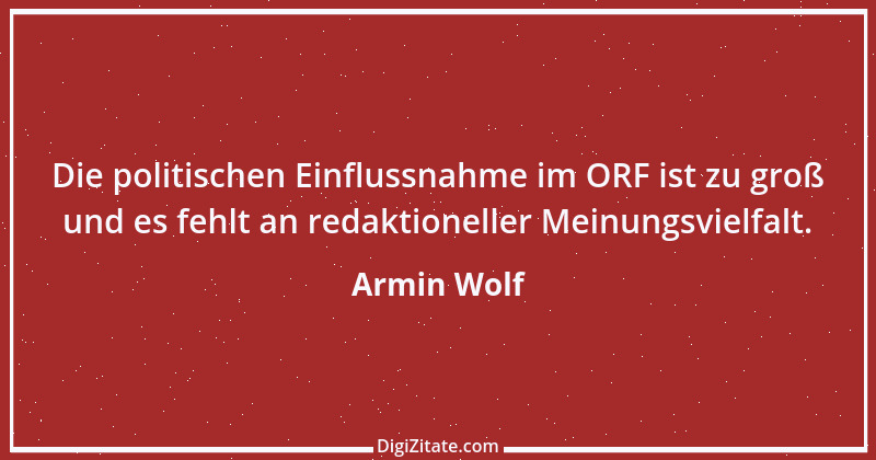 Zitat von Armin Wolf 1