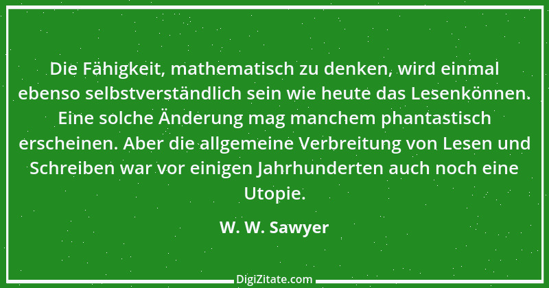 Zitat von W. W. Sawyer 1