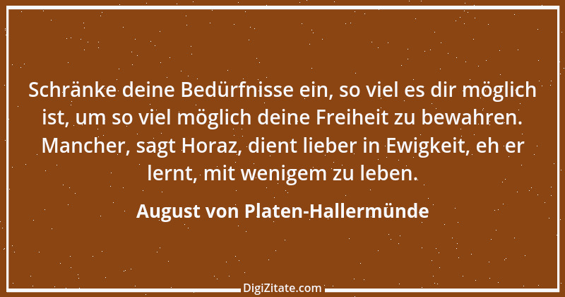 Zitat von August von Platen-Hallermünde 76