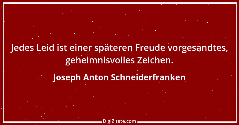 Zitat von Joseph Anton Schneiderfranken 1