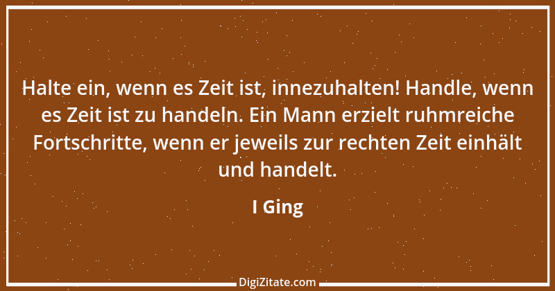 Zitat von I Ging 6