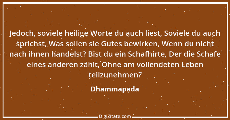 Zitat von Dhammapada 162