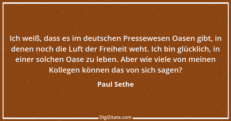 Zitat von Paul Sethe 1