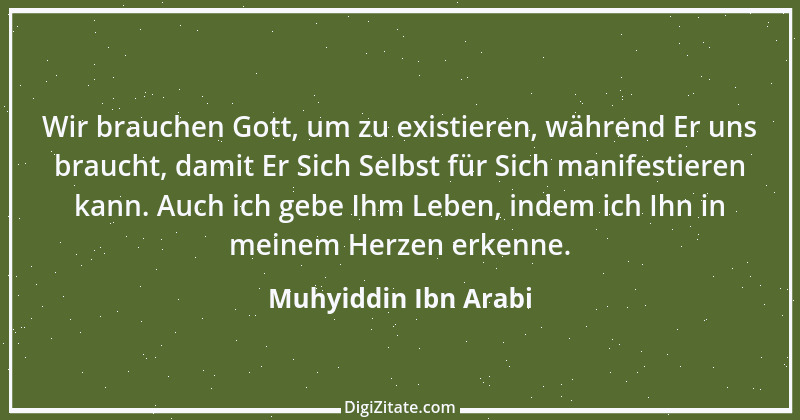 Zitat von Muhyiddin Ibn Arabi 1