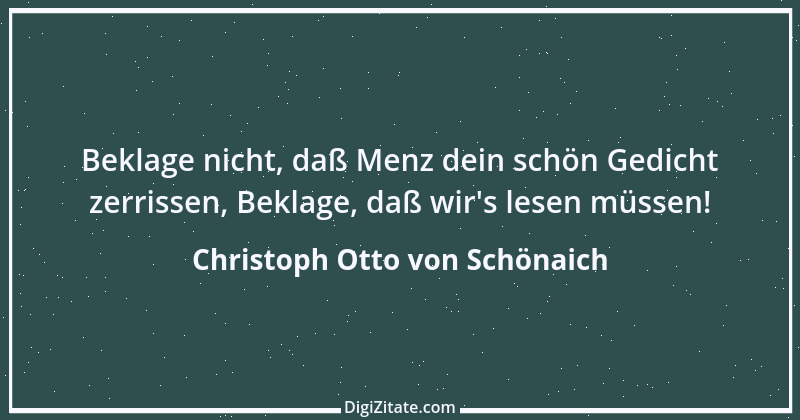 Zitat von Christoph Otto von Schönaich 1