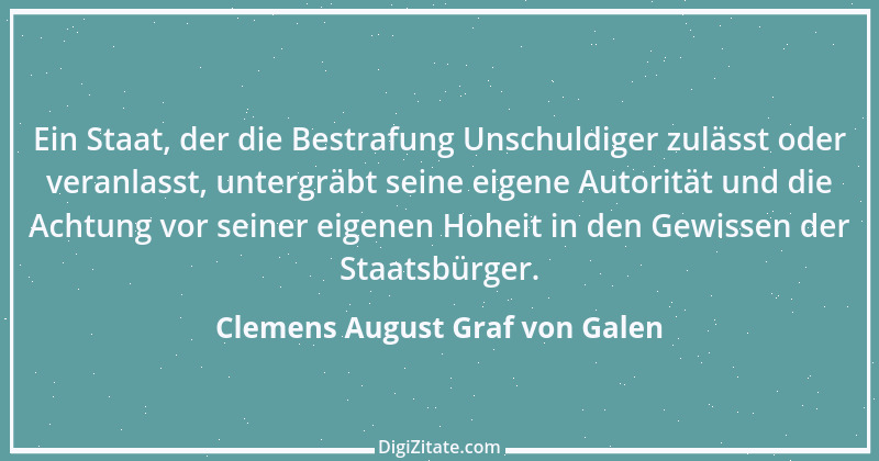 Zitat von Clemens August Graf von Galen 1