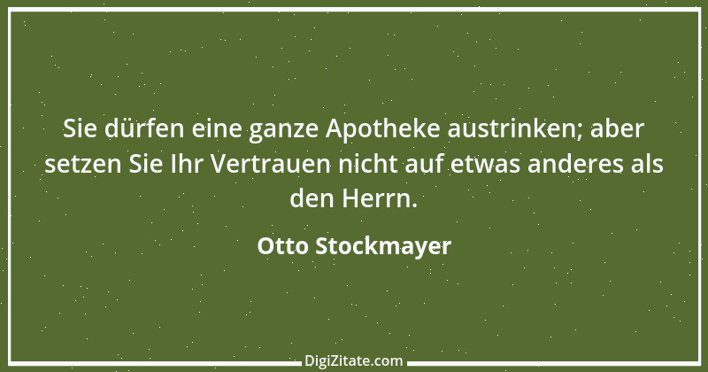 Zitat von Otto Stockmayer 1