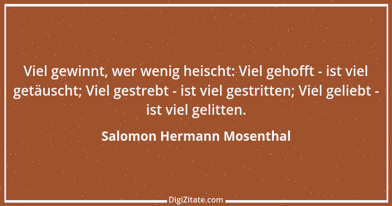 Zitat von Salomon Hermann Mosenthal 1