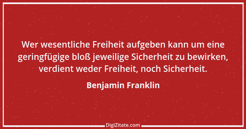 Zitat von Benjamin Franklin 156