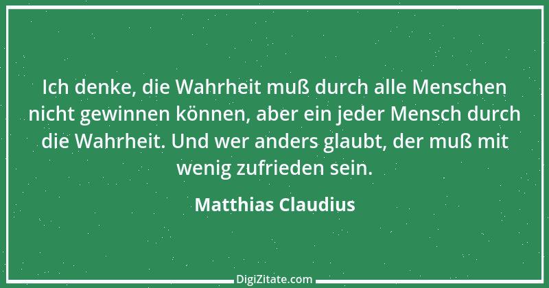 Zitat von Matthias Claudius 6