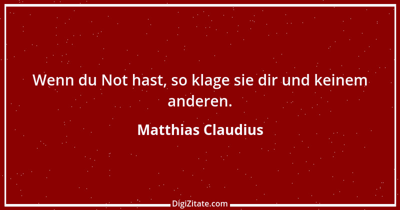 Zitat von Matthias Claudius 8