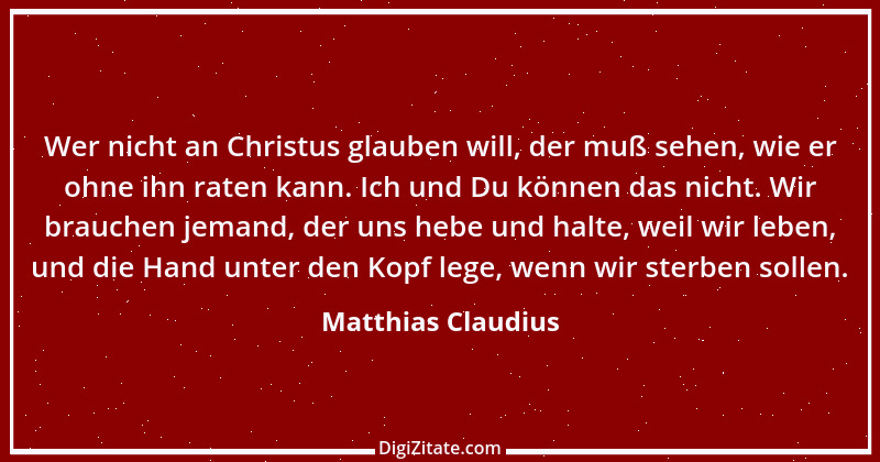 Zitat von Matthias Claudius 29