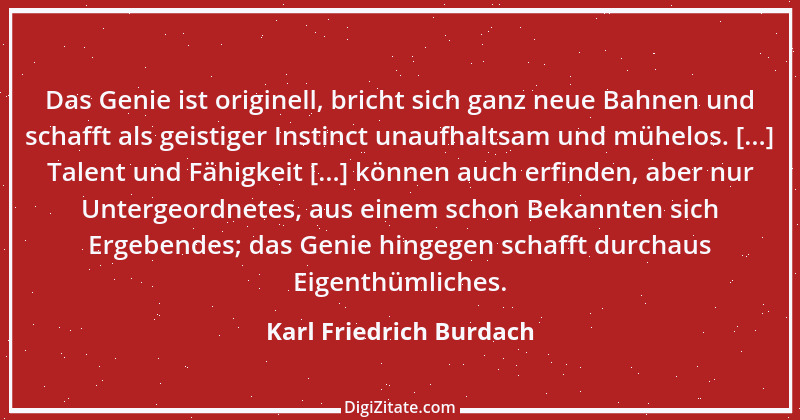 Zitat von Karl Friedrich Burdach 1