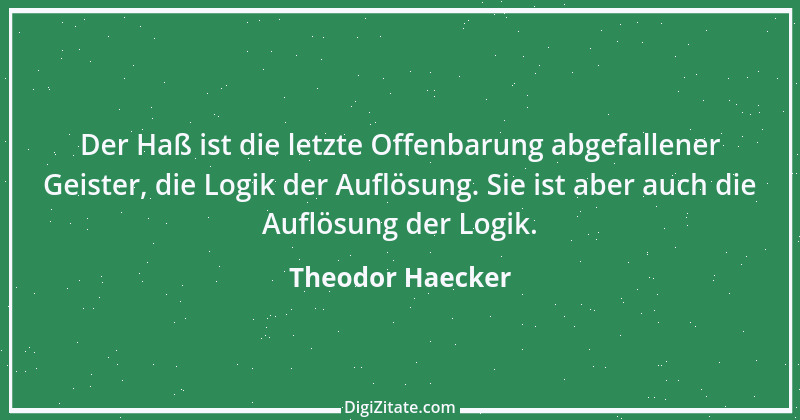 Zitat von Theodor Haecker 1