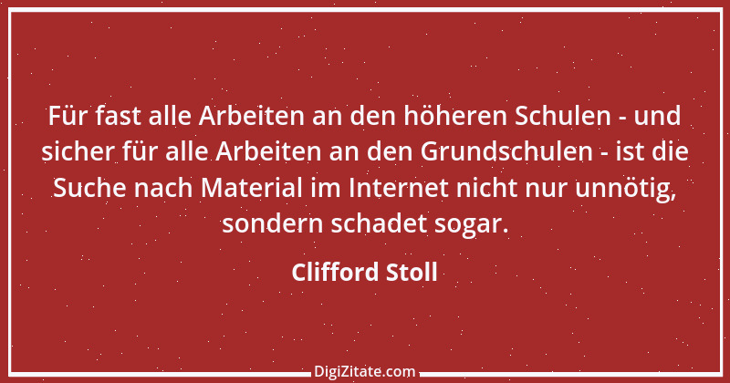 Zitat von Clifford Stoll 5