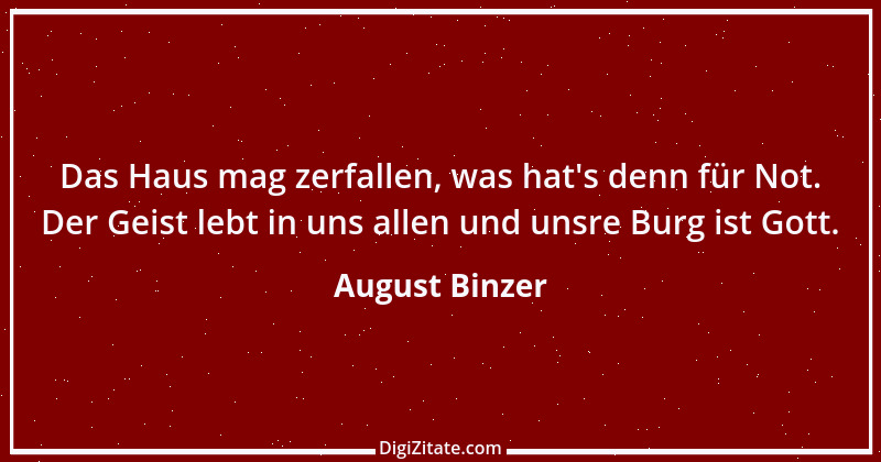 Zitat von August Binzer 2