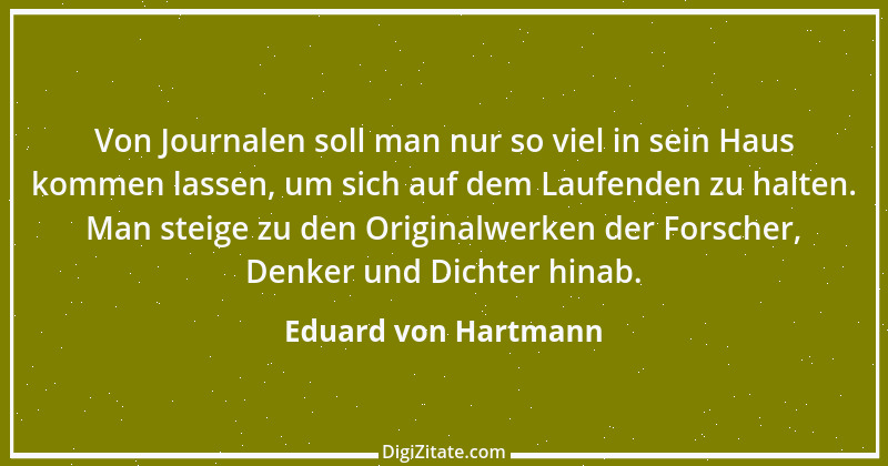 Zitat von Eduard von Hartmann 1