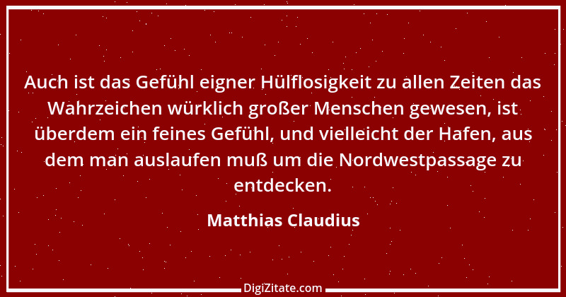 Zitat von Matthias Claudius 129