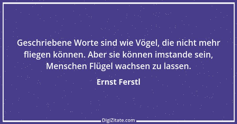 Zitat von Ernst Ferstl 1895