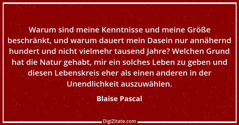 Zitat von Blaise Pascal 334