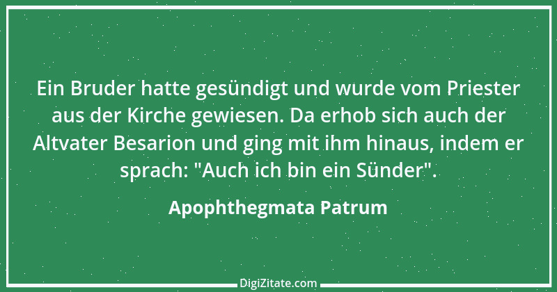 Zitat von Apophthegmata Patrum 1