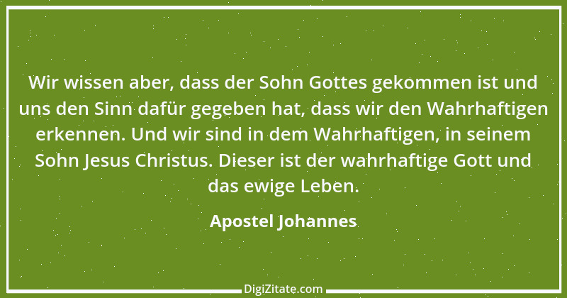 Zitat von Apostel Johannes 3