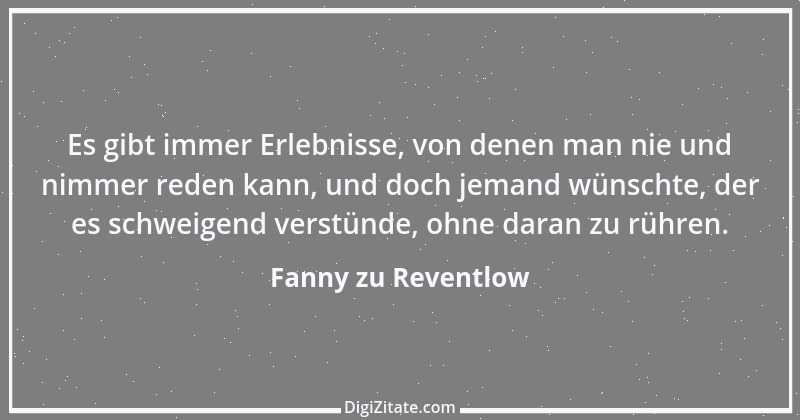 Zitat von Fanny zu Reventlow 1