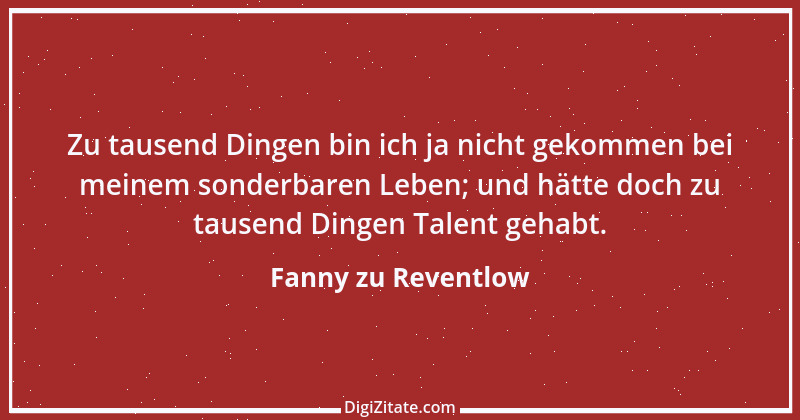 Zitat von Fanny zu Reventlow 3