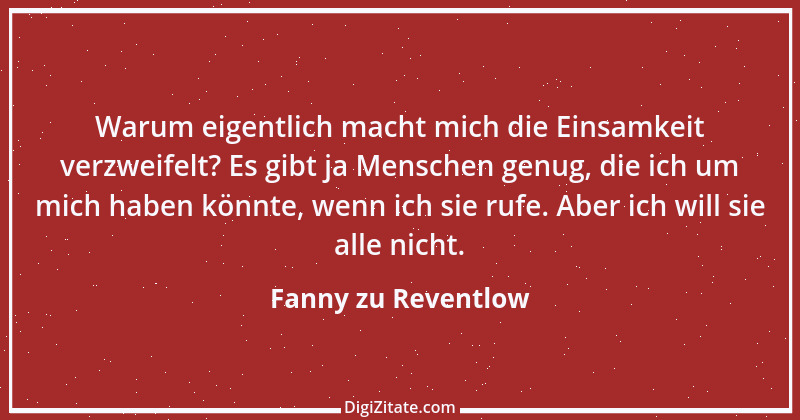 Zitat von Fanny zu Reventlow 7