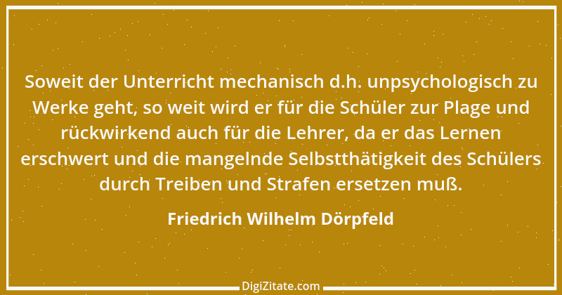 Zitat von Friedrich Wilhelm Dörpfeld 1