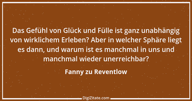 Zitat von Fanny zu Reventlow 13