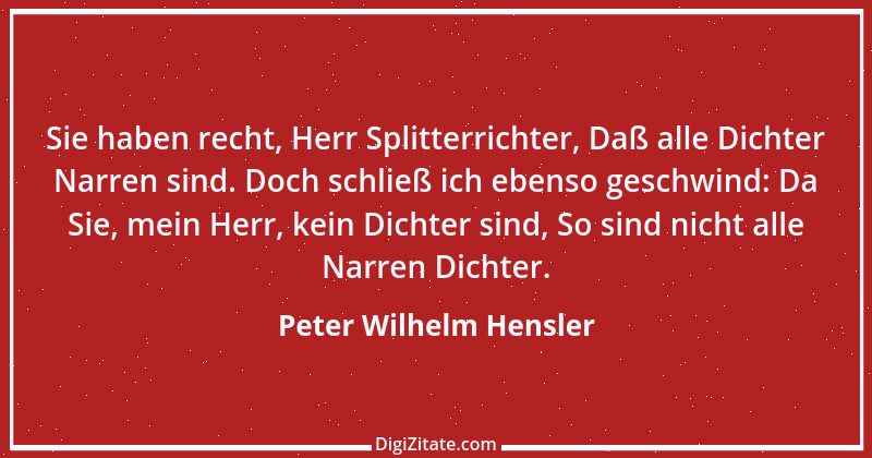 Zitat von Peter Wilhelm Hensler 1