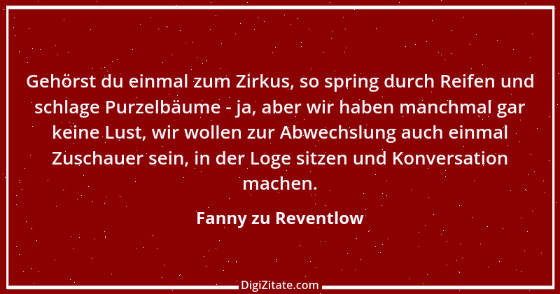 Zitat von Fanny zu Reventlow 43