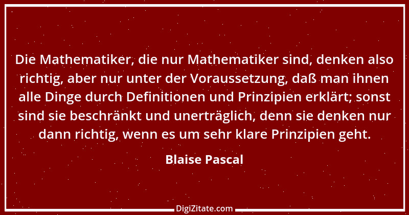 Zitat von Blaise Pascal 106