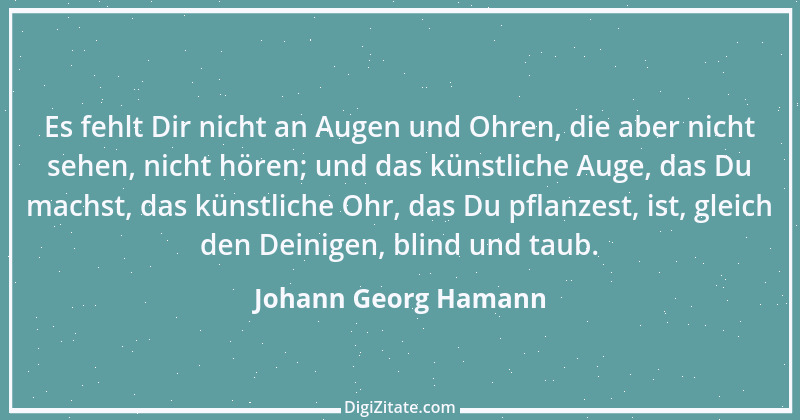 Zitat von Johann Georg Hamann 1