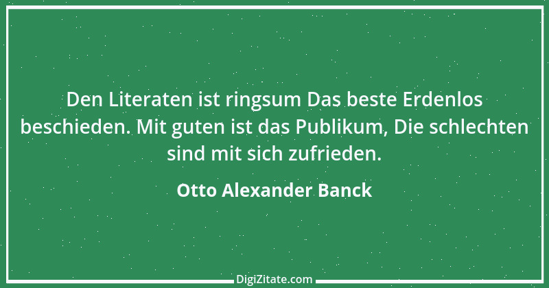 Zitat von Otto Alexander Banck 1