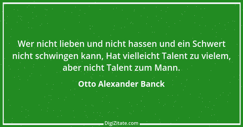 Zitat von Otto Alexander Banck 2