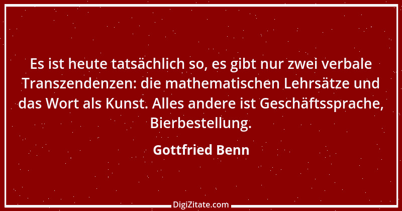 Zitat von Gottfried Benn 16